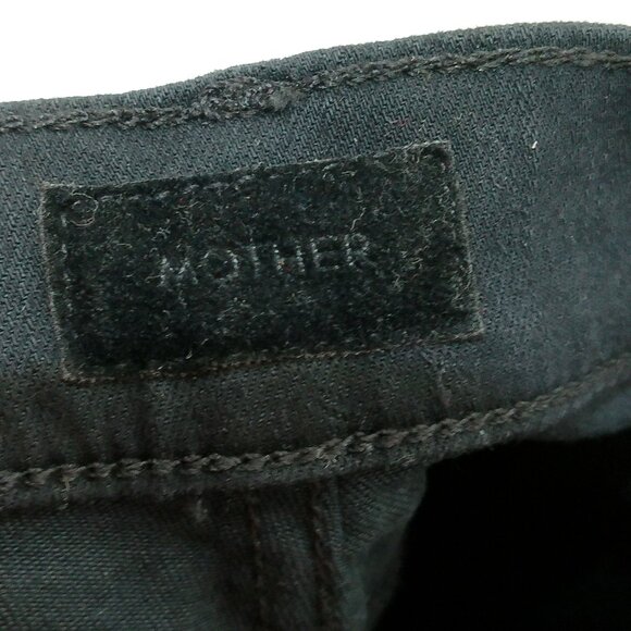 MOTHER The Insider Slit Ankle Fray Jean Women's 26 Not Guilty Black Distressed - Picture 7 of 15
